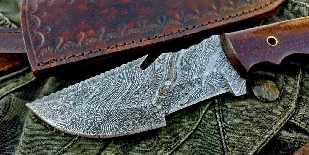 KBS Knives Store Tracker Knife Custom Handcrafted Damascus Steel Tops Tracker Knife - Ideal for Survival, Camping & Tactical Use | KBS Knives