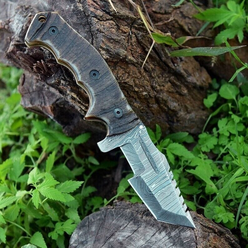 KBS Knives Store Tracker Knife EDC Tracker Folding Pocket Knife - Handmade Damascus Steel