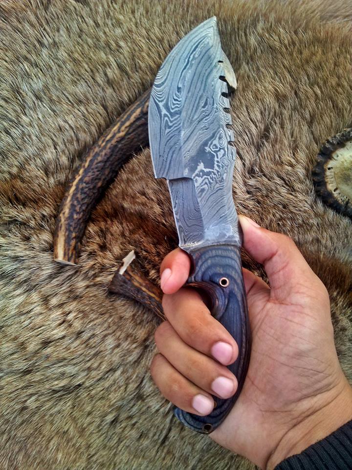KBS Knives Store Tracker Knife Tom Brown Tracker Knife – Custom Handmade Full Tang Damascus Steel Survival Knife with Exotic Wood Handle and Horizontal Leather Sheath | 9.5-Inch Outdoor Knife by KBS Knives