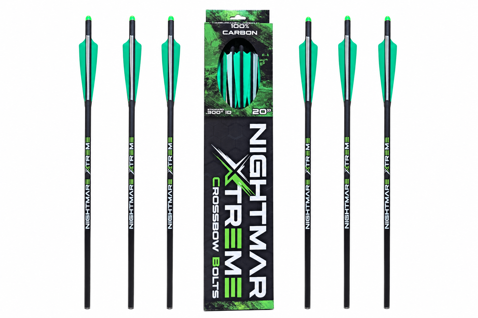 Killz Products Bolts NIGHTMARE XTREME Crossbow Bolts Carbon Half Moon and Capture Nocks 20"