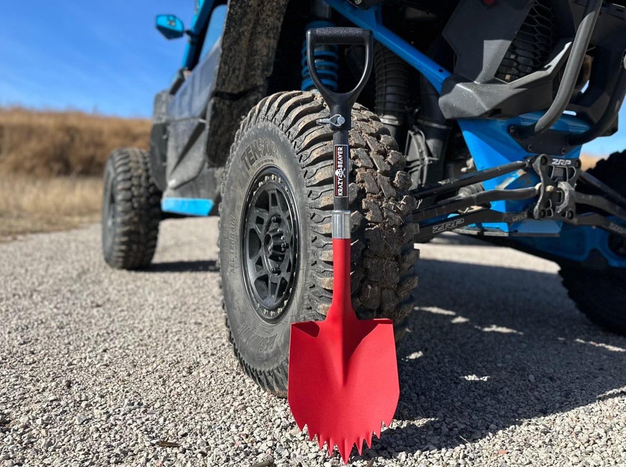Krazy Beaver Tools Recovery Gear, Camping gear, Shovel, Camping ATV / UTV Krazy Beaver Shorty Shovel (Textured Red Head / Black Handle)