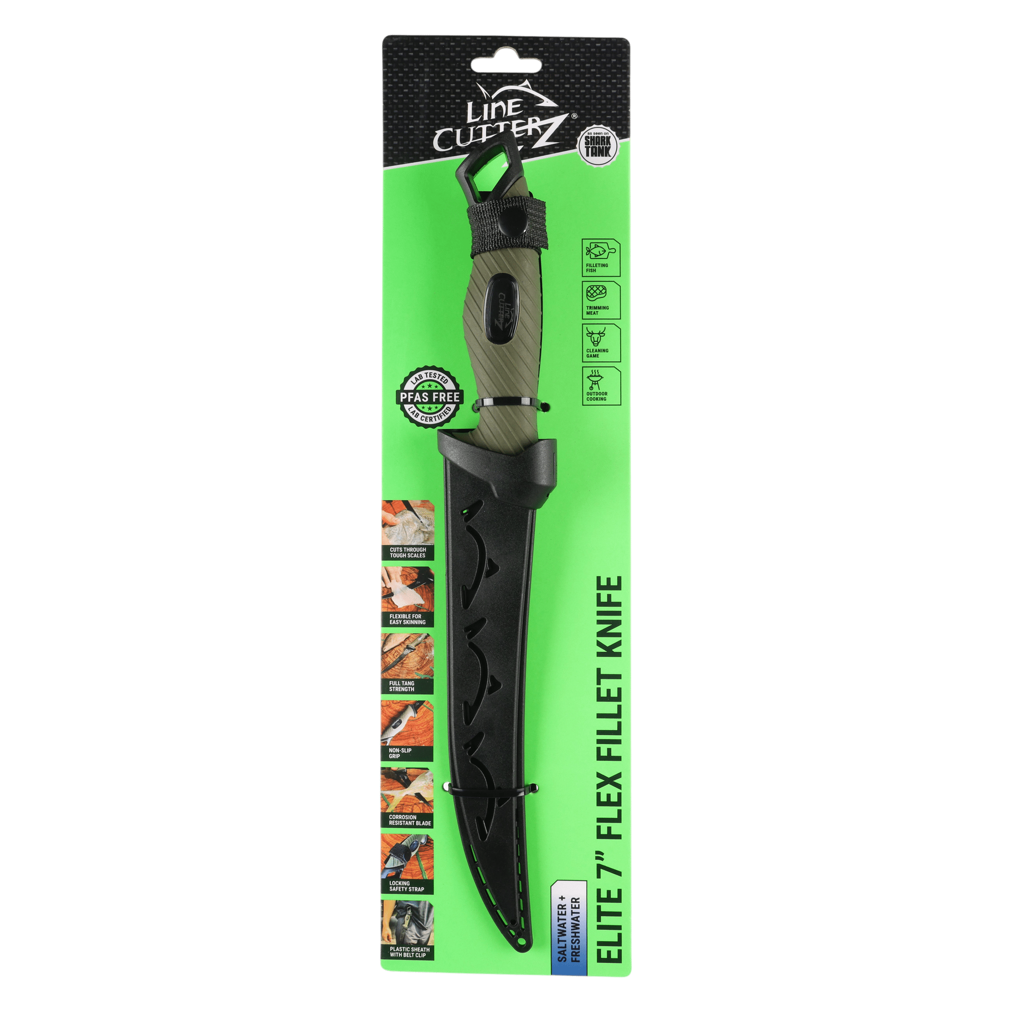 Line Cutterz Knives River Moss Green / 7" Line Cutterz Elite Fillet Knife