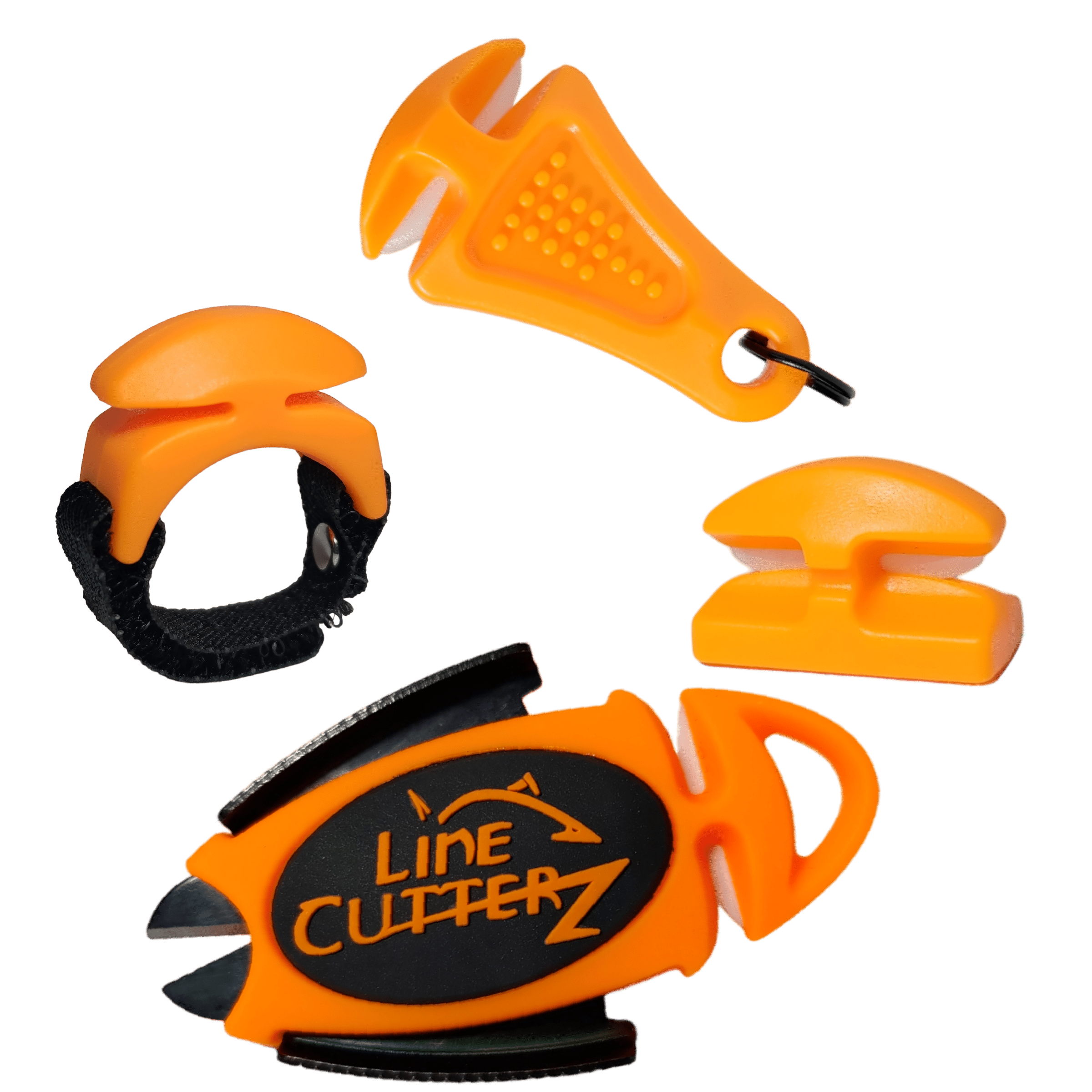 Line Cutterz Line Cutter Blaze Orange "QUADRUPLE PLAY" Fishing Line Cutter Multi-Pack