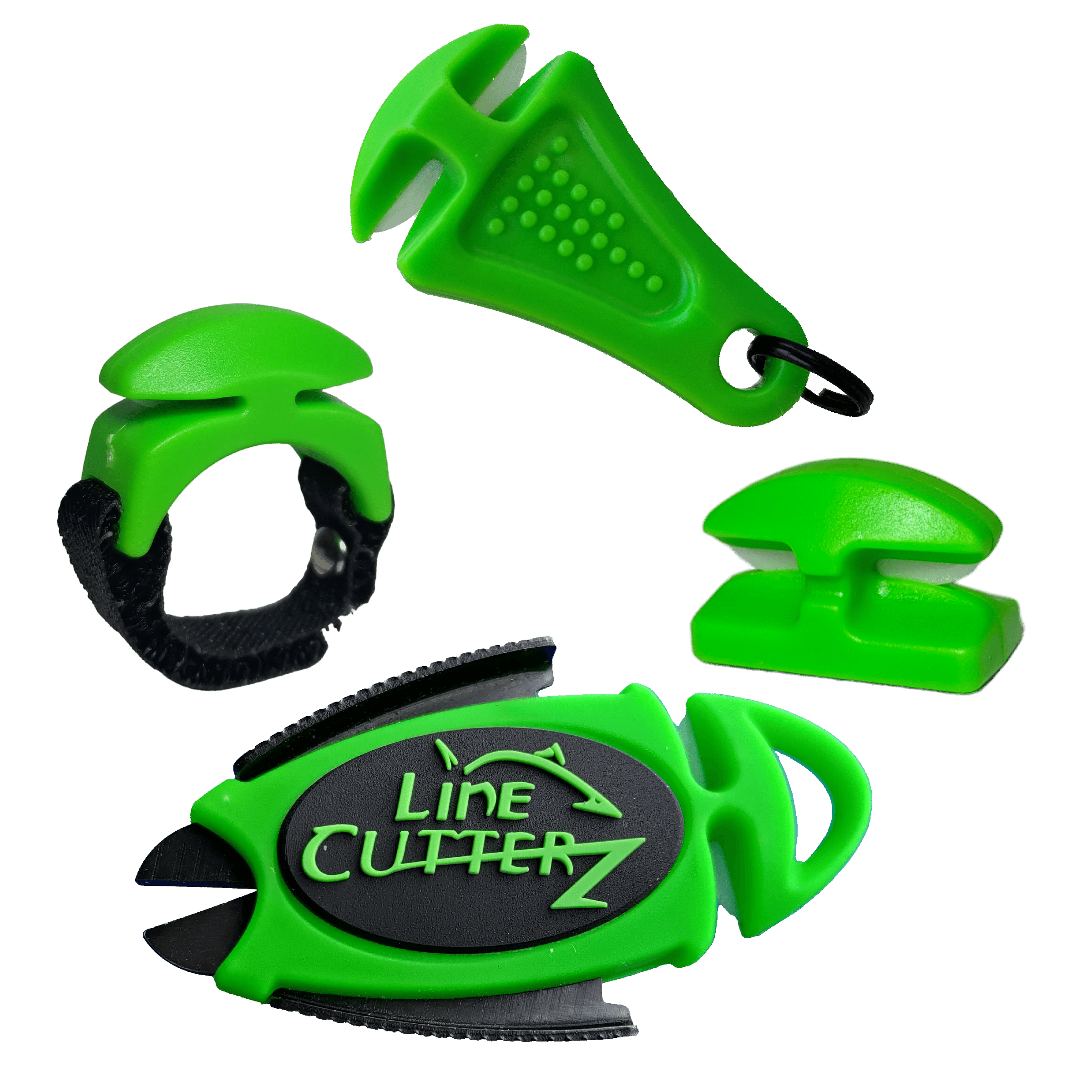 Line Cutterz Line Cutter Green "QUADRUPLE PLAY" Fishing Line Cutter Multi-Pack