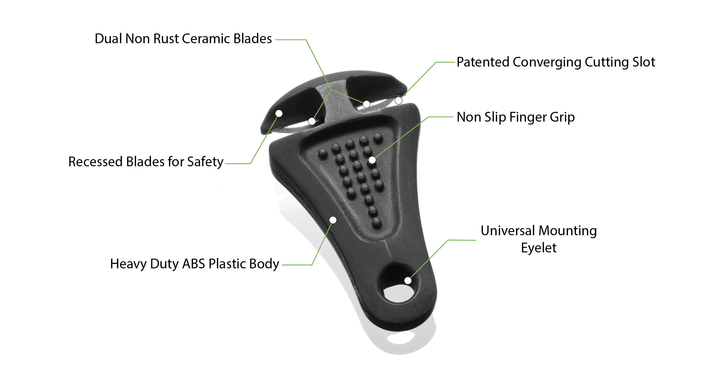 Line Cutterz Line Cutter Line Cutterz Ceramic Blade Zipper Pull - Black
