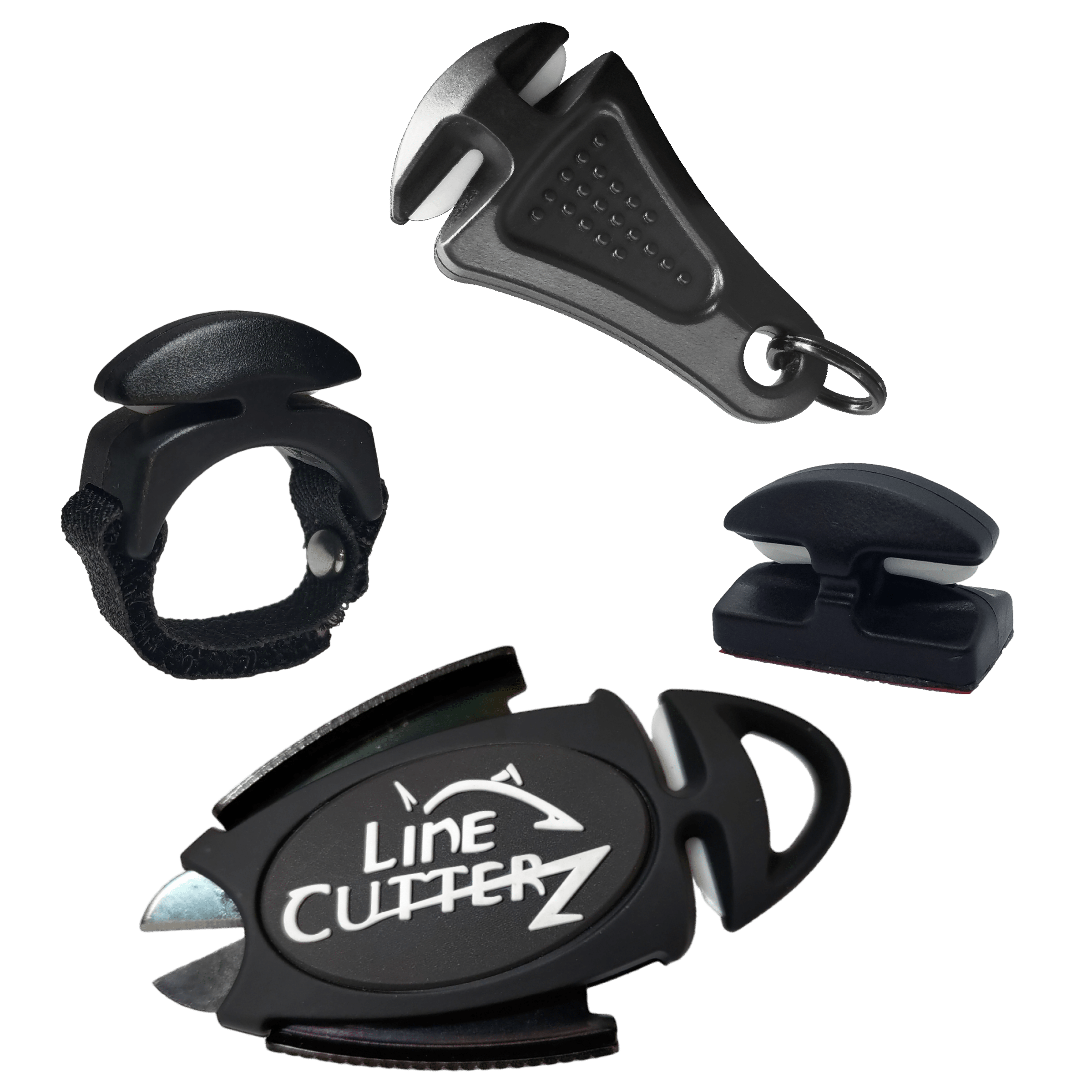Line Cutterz Line Cutter Stealth Black "QUADRUPLE PLAY" Fishing Line Cutter Multi-Pack