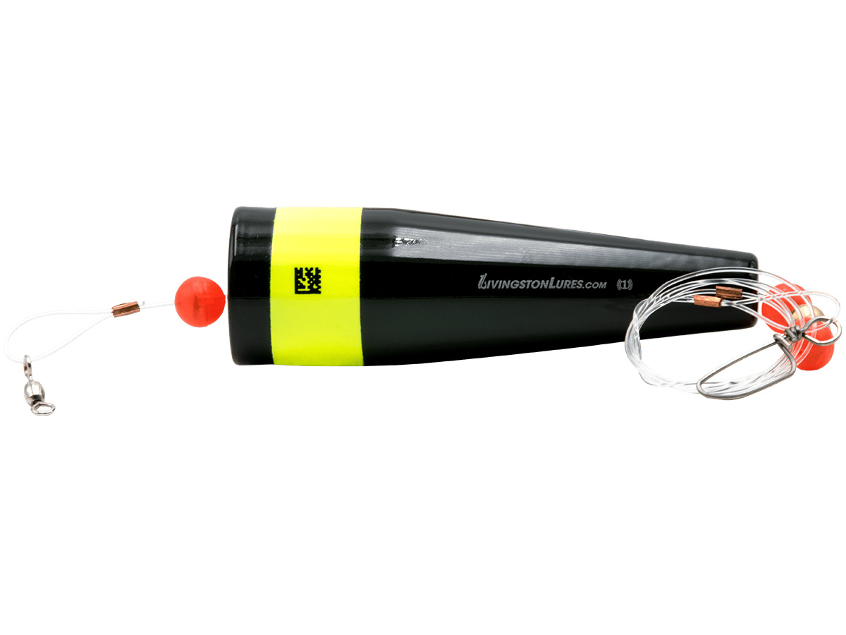 Livingston Lures Accessories Black Chartreuse Stripe Popper Grand Slam Popper 4"