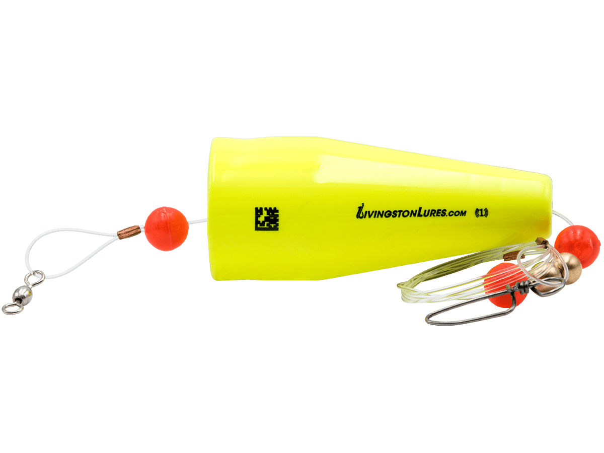 Livingston Lures Accessories Charreuse Head Black Body Popper Grand Slam Popper 3"