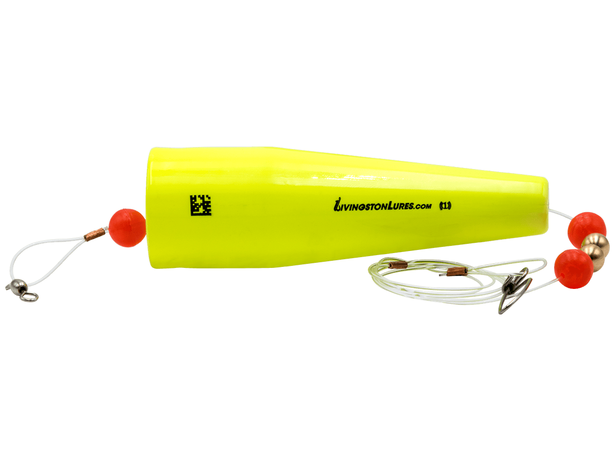 Livingston Lures Accessories Charreuse Head Black Body Popper Grand Slam Popper 4"