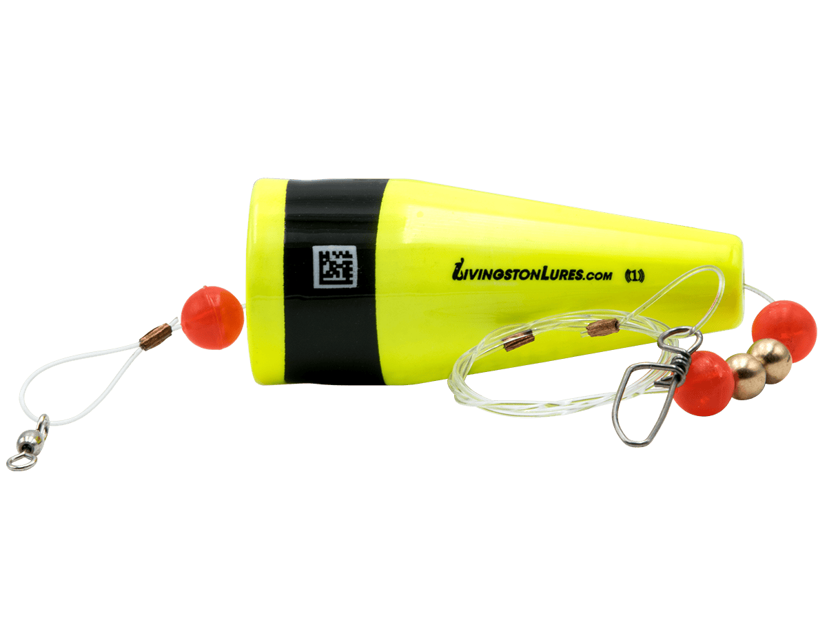 Livingston Lures Accessories Chartreuse Black Stripe Popper Grand Slam Popper 3"