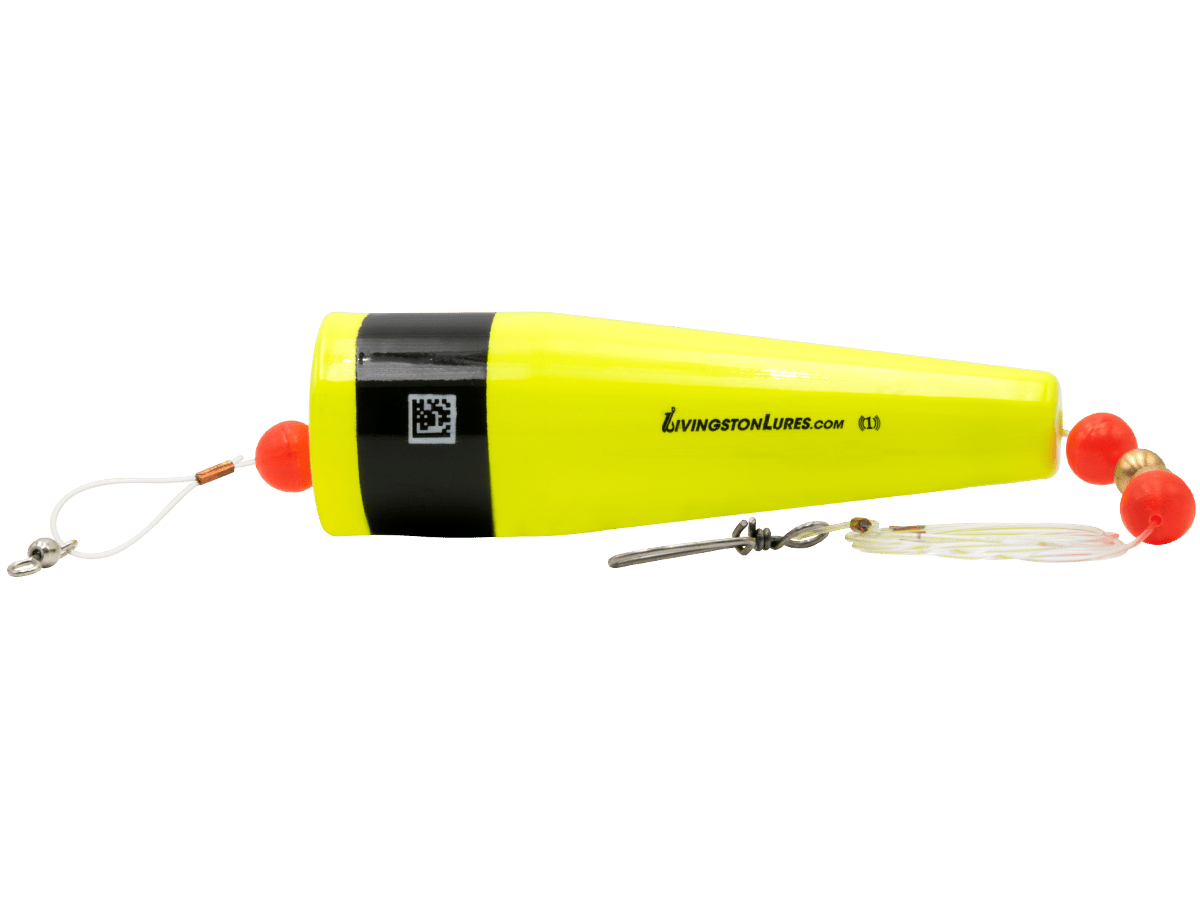 Livingston Lures Accessories Chartreuse Black Stripe Popper Grand Slam Popper 4"