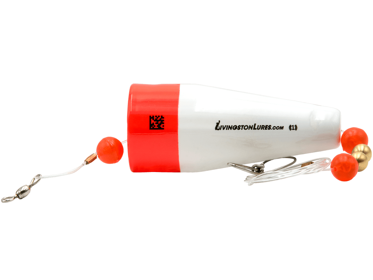 Livingston Lures Accessories White Red Top Popper Grand Slam Popper 3"