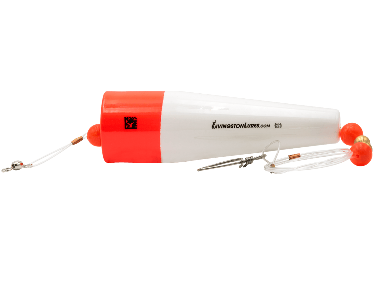 Livingston Lures Accessories White Red  Top Popper Grand Slam Popper 4"