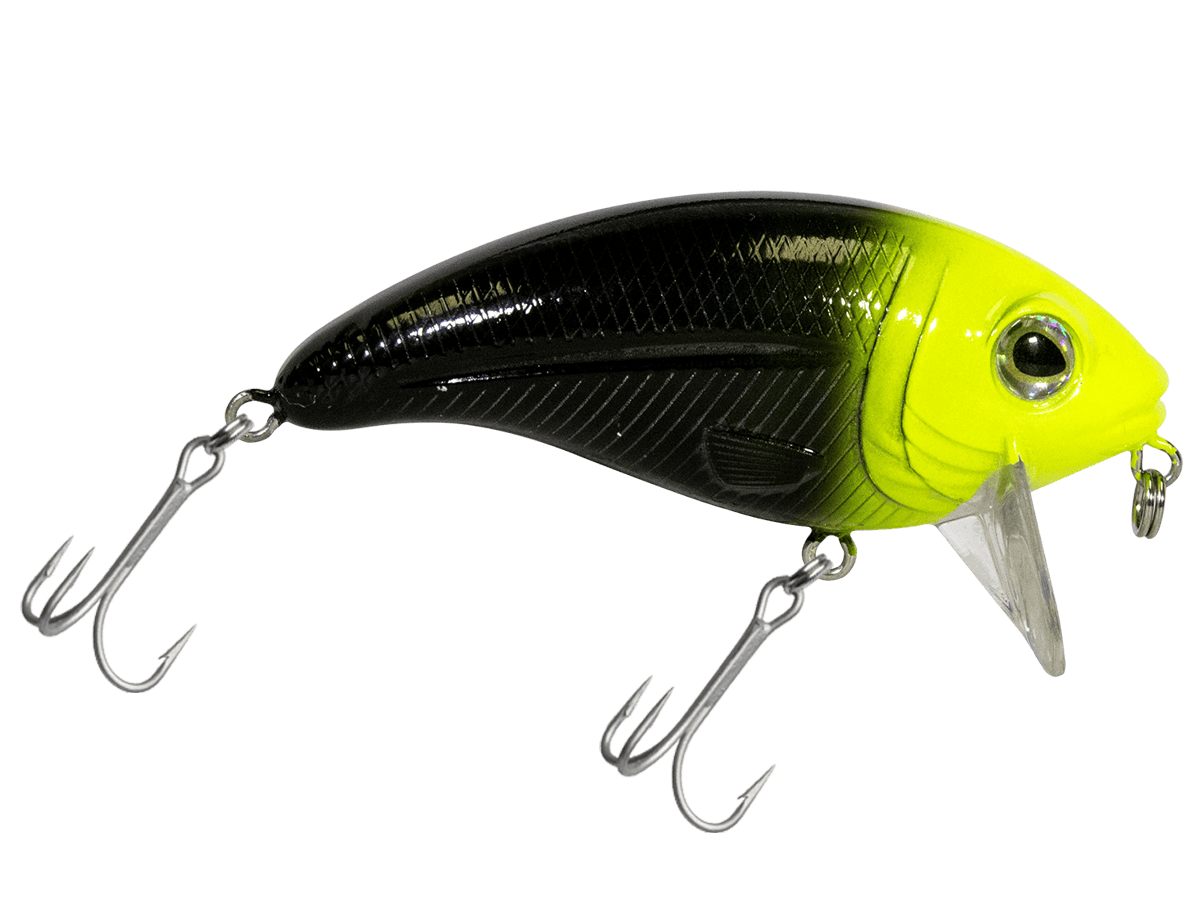 Livingston Lures Crankbaits Chartreuse Head/Black Body Bull Nose