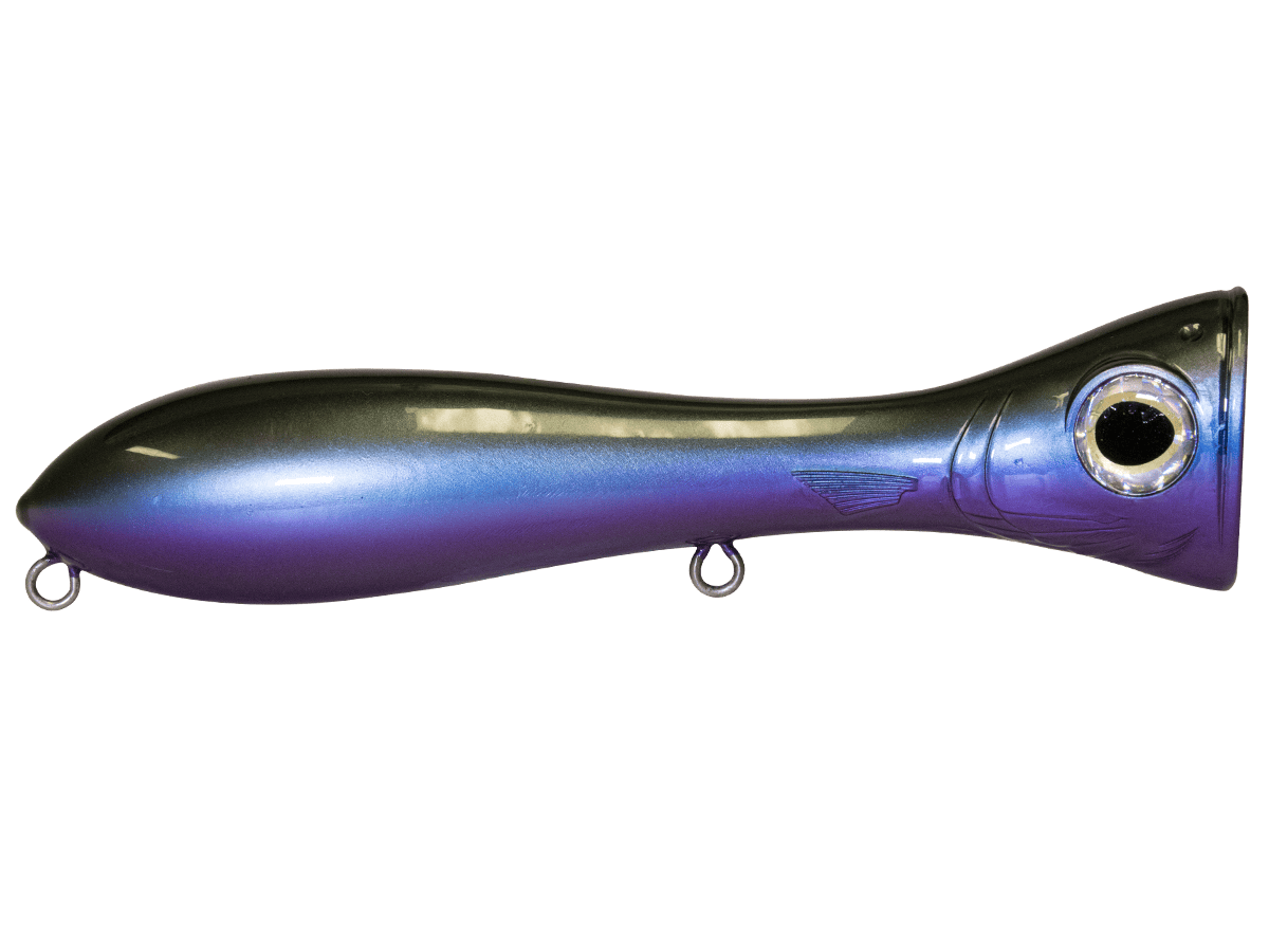 Livingston Lures Popper Black and Purple Big Poppa 8"