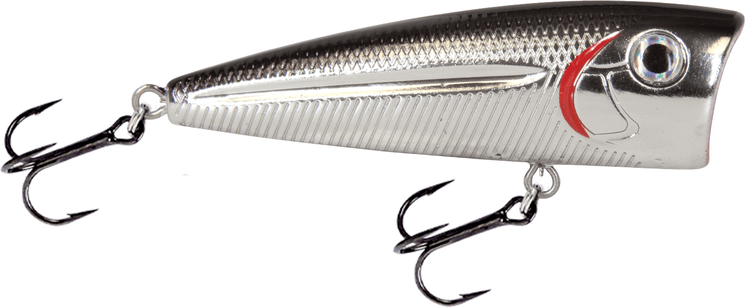 Livingston Lures Popper Black Back Chrome Shad WALK N POP 77
