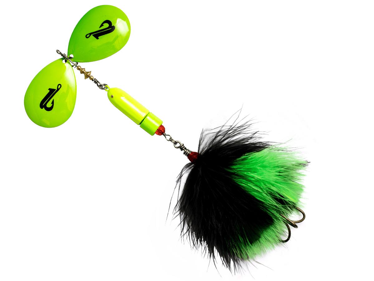 Livingston Lures Spinner Chartreuse black / Perch Sound Bad Boy Bucktail