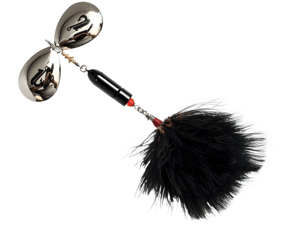 Livingston Lures Spinner Chrome Black / Perch Sound Bad Boy Bucktail