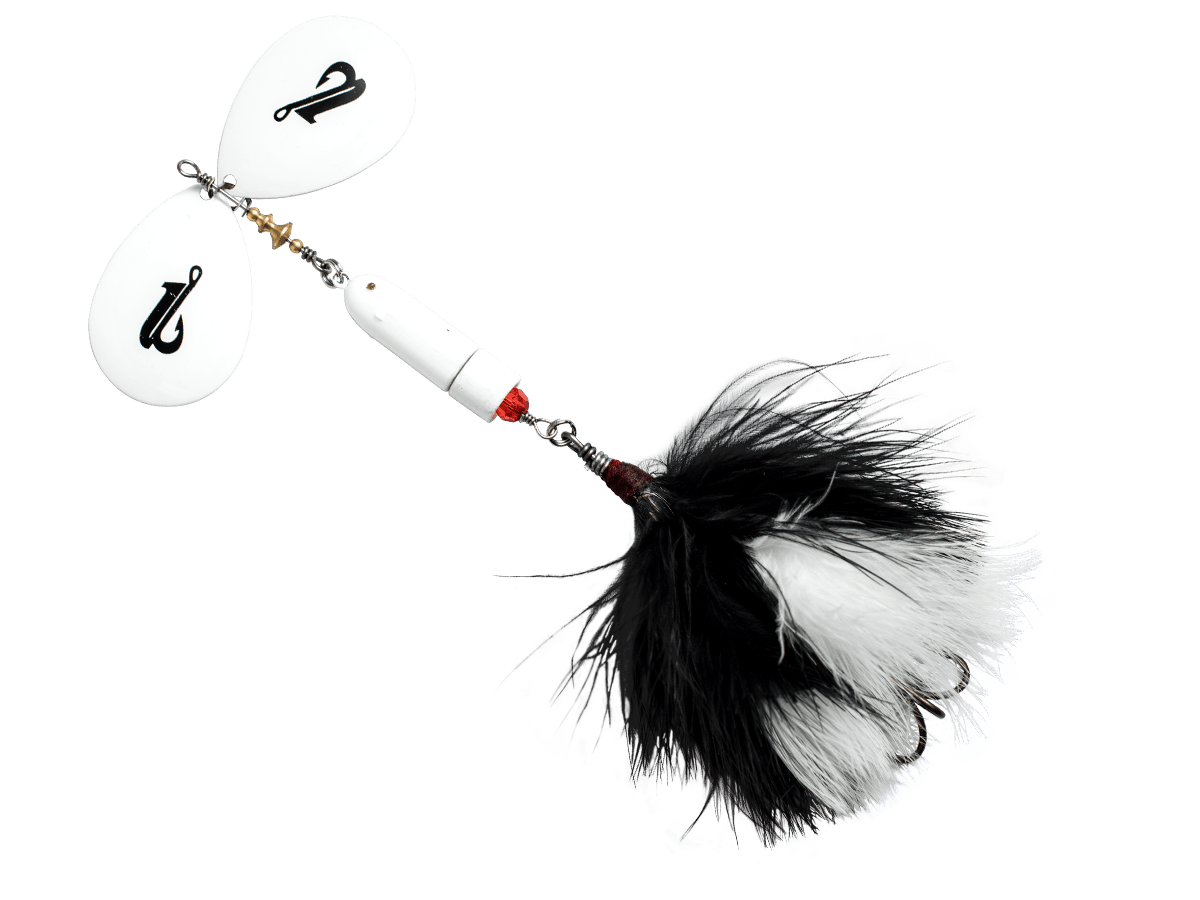 Livingston Lures Spinner White Black / Perch Sound Bad Boy Bucktail