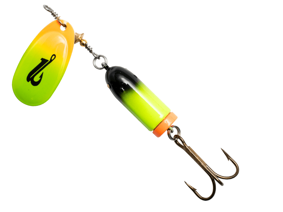 Livingston Lures Spinnerbaits Hot Orange Chartreuse / Perch Sound EBS Spinner 50