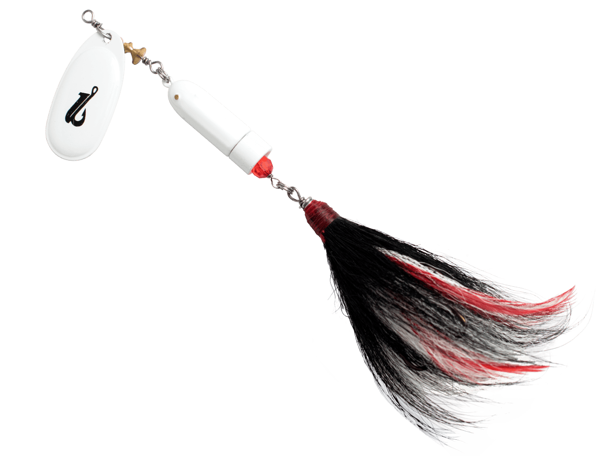 Livingston Lures Spinnerbaits White Black / Perch Sound Classic Killer Bucktail
