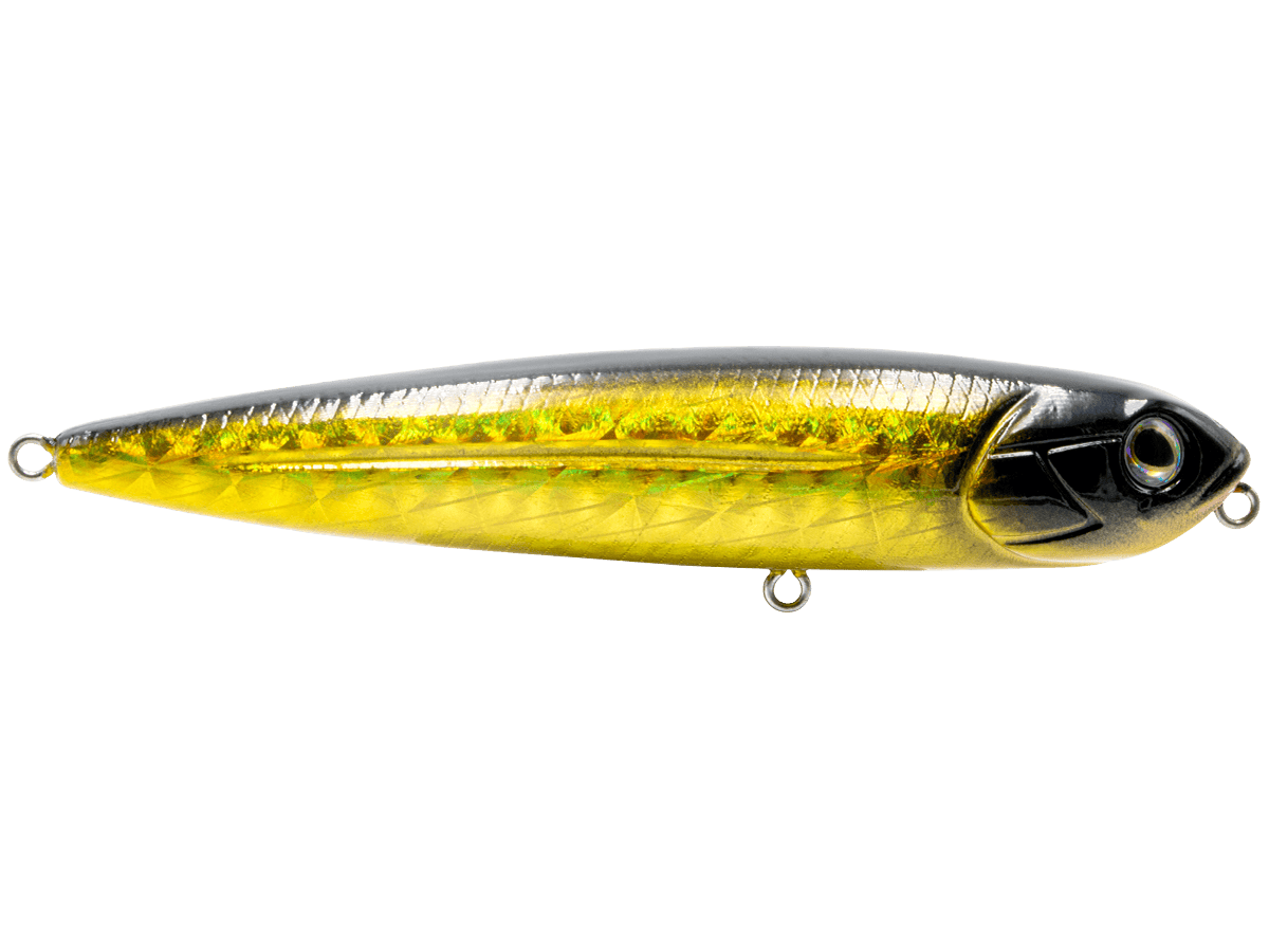 Livingston Lures Walking Baits Gold Metallic Scale Black Walking Boss Jr. 4"