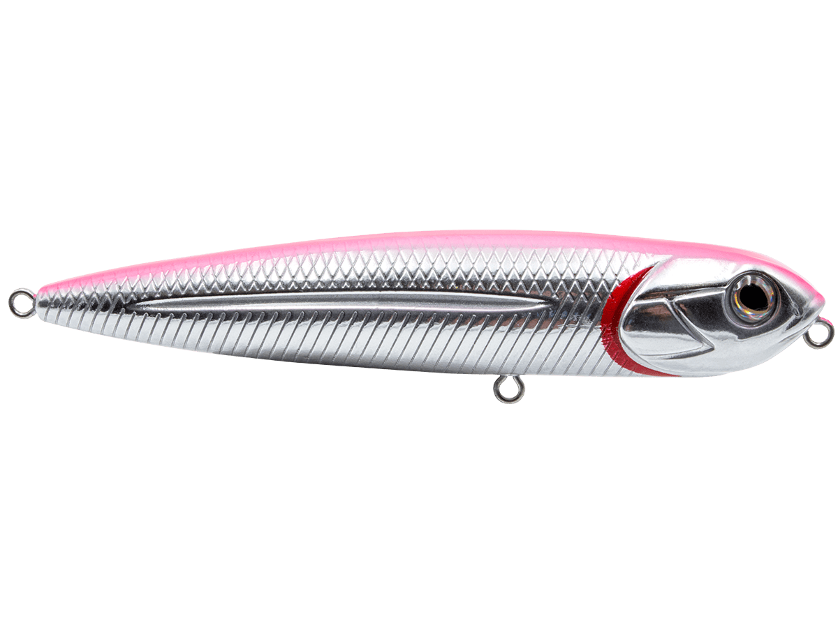 Livingston Lures Walking Baits Pink Back Chrome Belly Walking Boss Jr. 4"