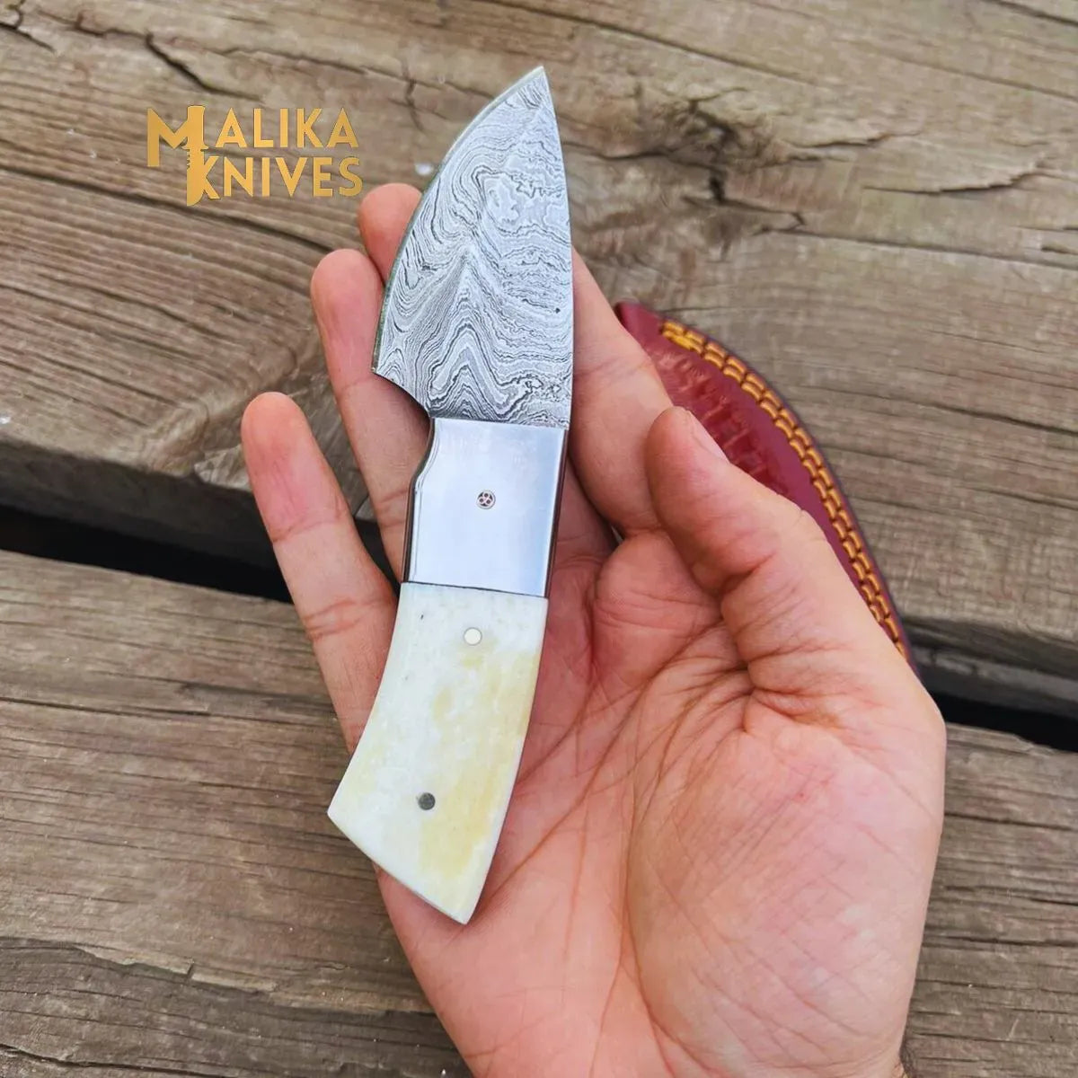 MALIKA KNIVES simple Camel Bone EDC Skinner Knife for outdoors-Buy now-0027