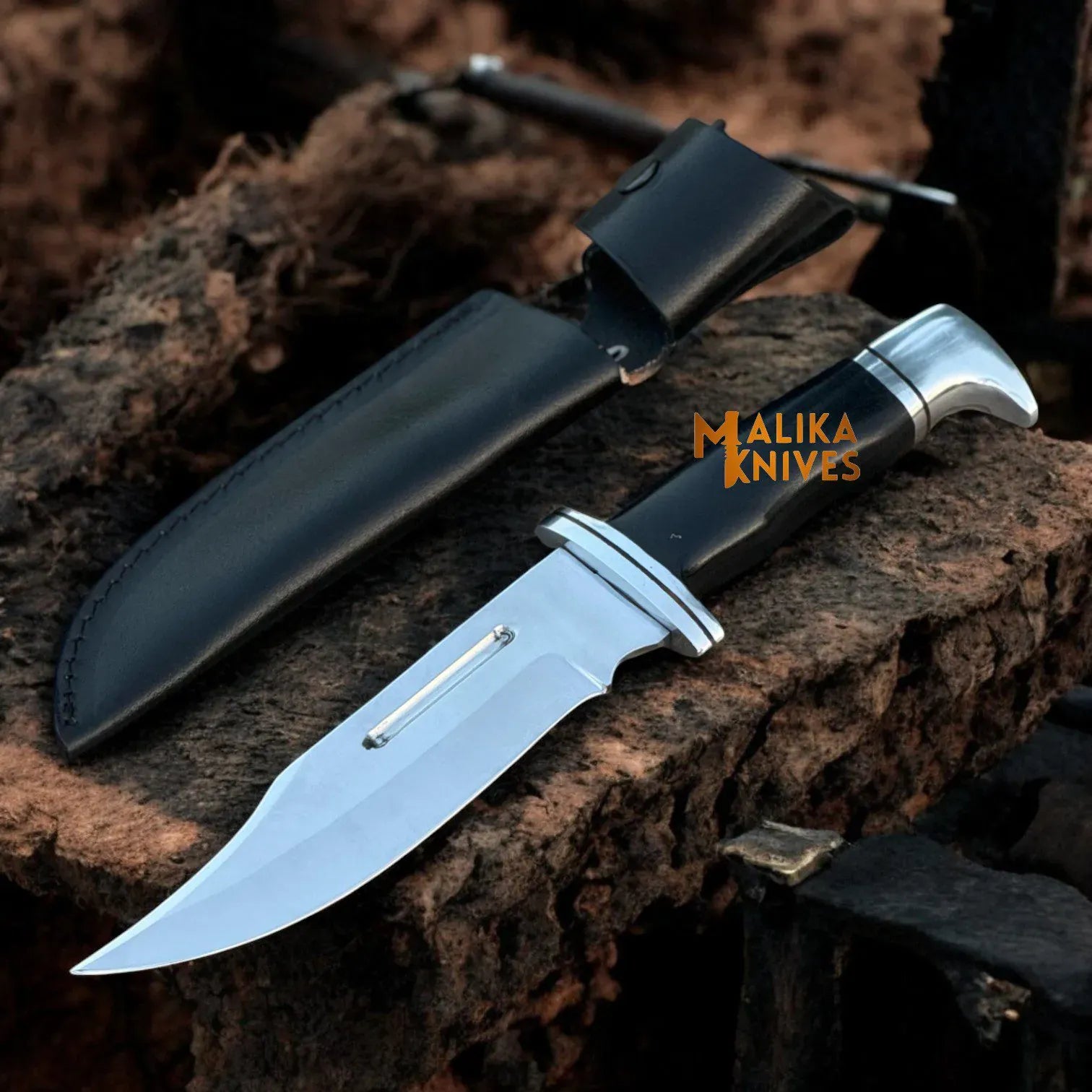 MALIKA KNIVES simple Clip Point Bowie Knife 6” D2 Steel | G10 Handle