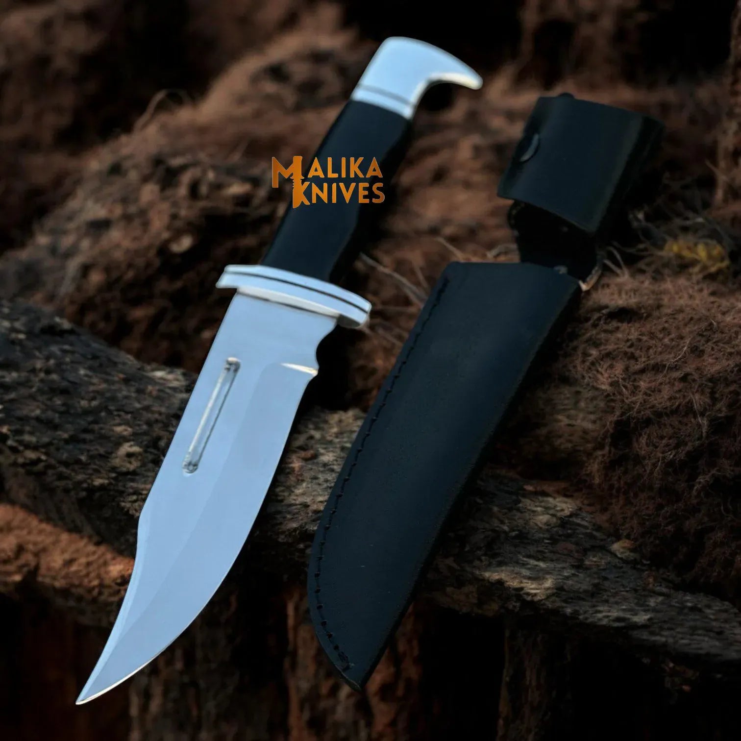 MALIKA KNIVES simple Clip Point Bowie Knife 6” D2 Steel | G10 Handle