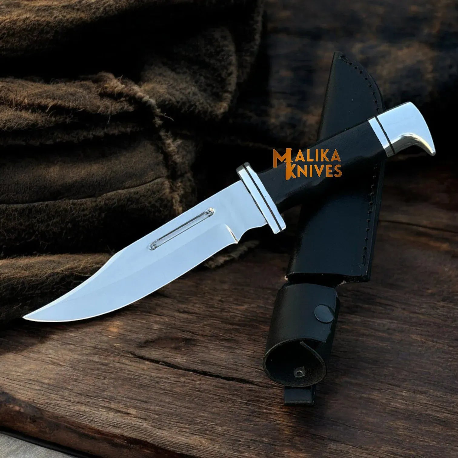 MALIKA KNIVES simple Clip Point Bowie Knife 6” D2 Steel | G10 Handle