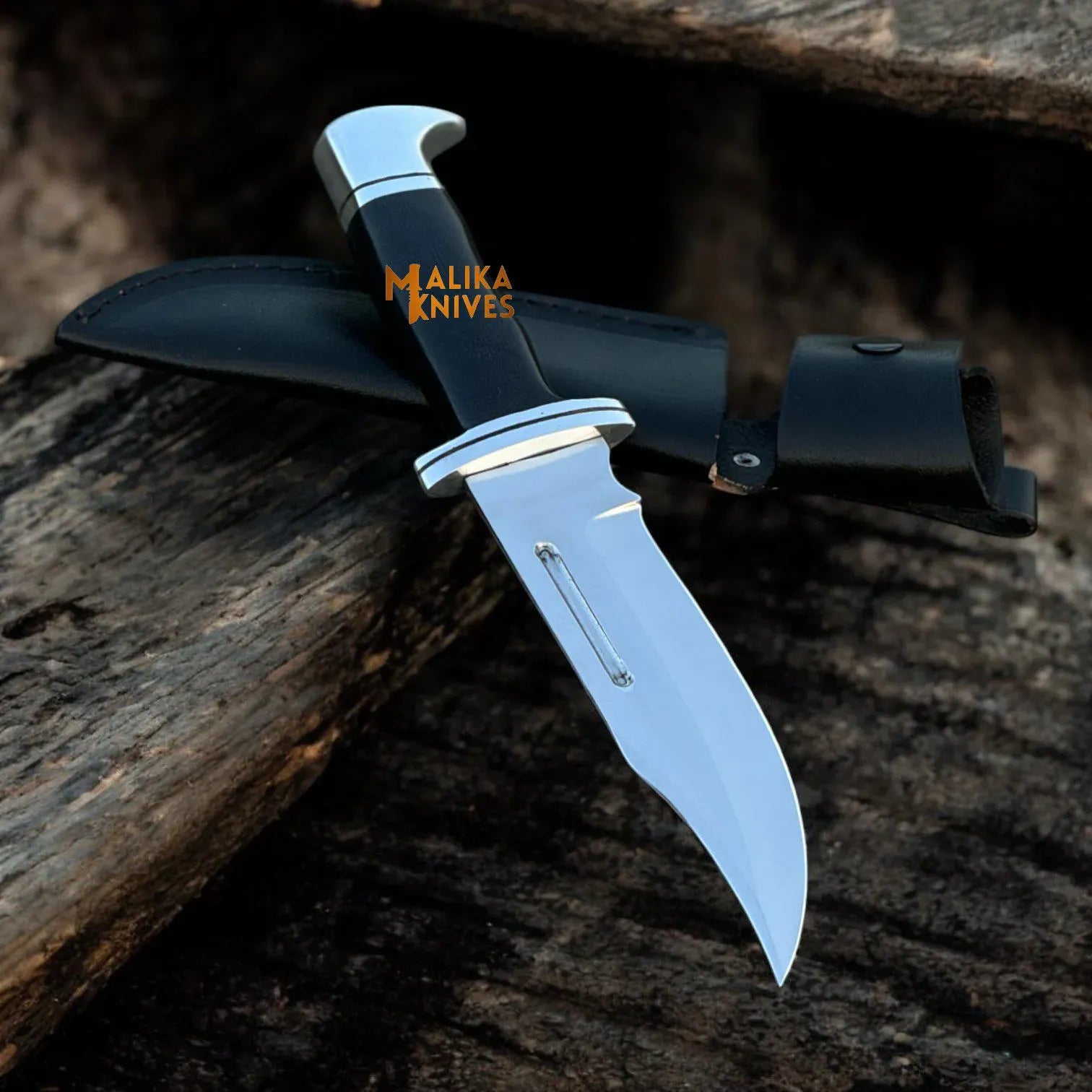 MALIKA KNIVES simple Clip Point Bowie Knife 6” D2 Steel | G10 Handle