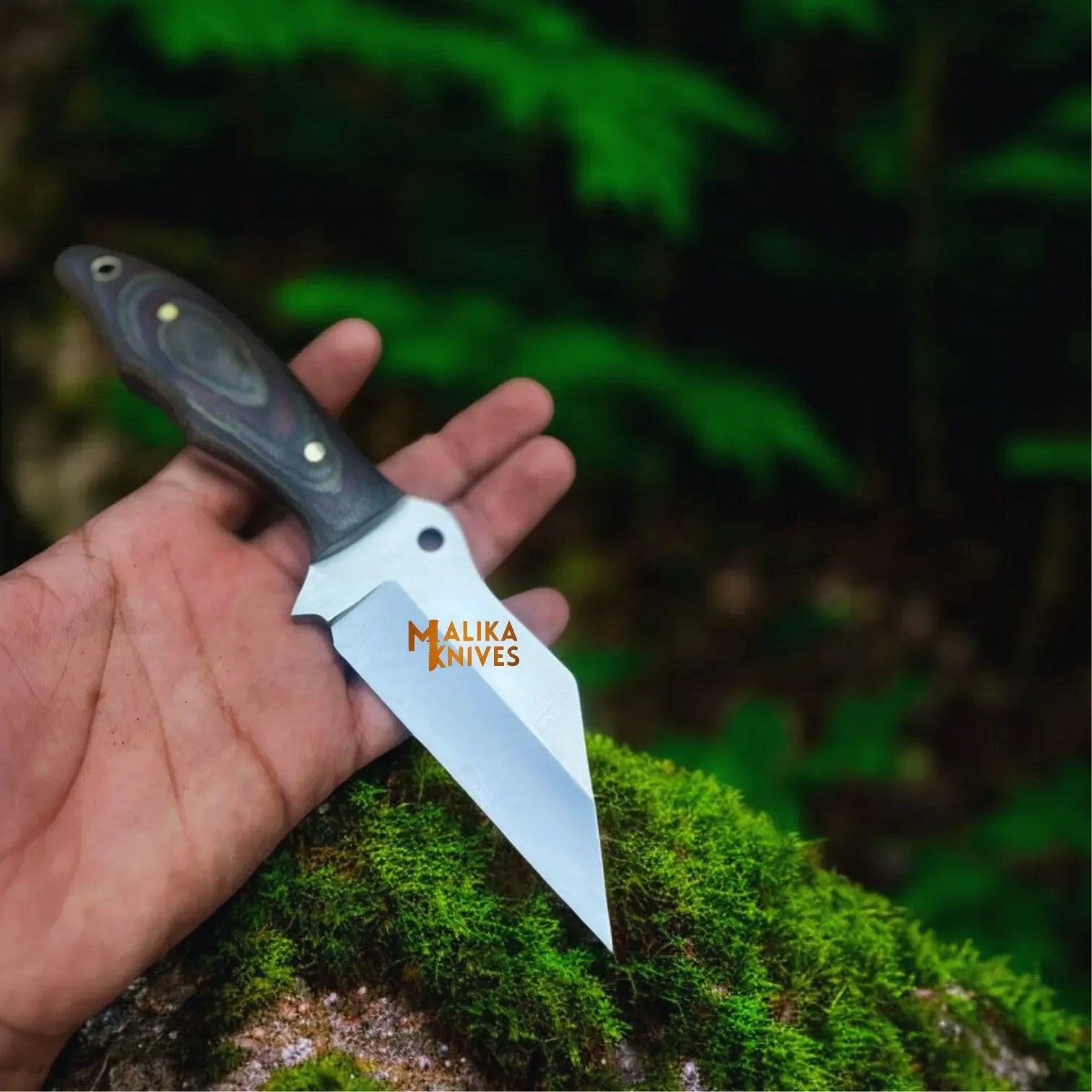 MALIKA KNIVES simple Compact D2 Hunting Knife | Fixed Blade with G10 Handle