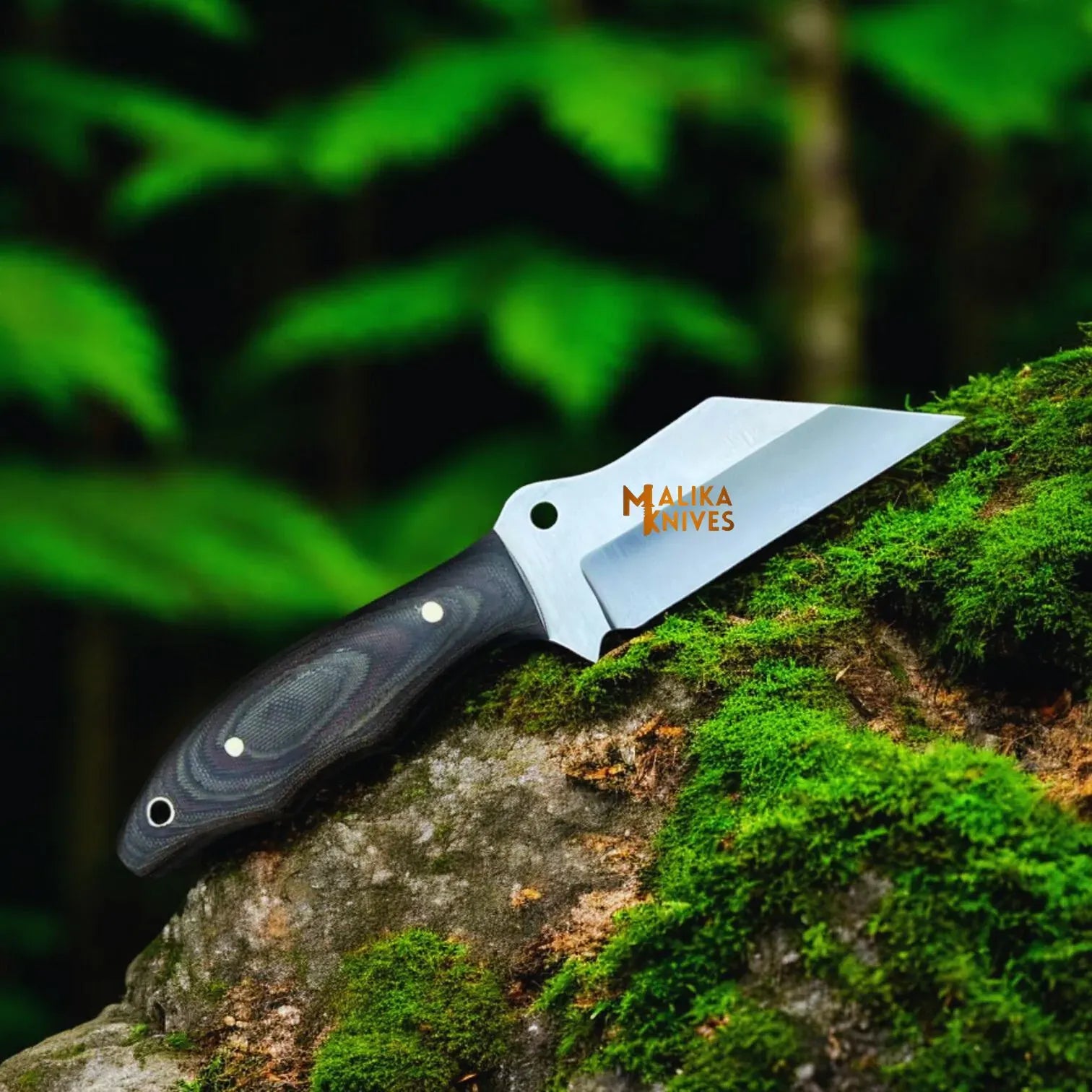 MALIKA KNIVES simple Compact D2 Hunting Knife | Fixed Blade with G10 Handle