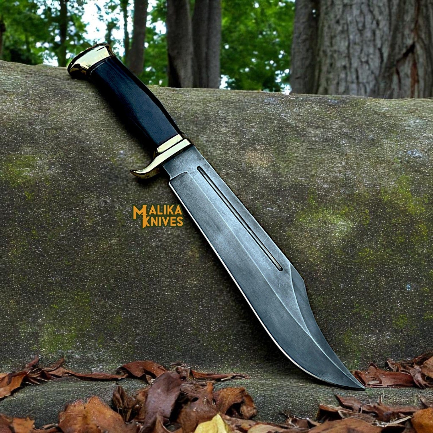 MALIKA KNIVES simple Crocodile Dundee Knife Replica | D2 Steel Blade | Black Micarta Handle