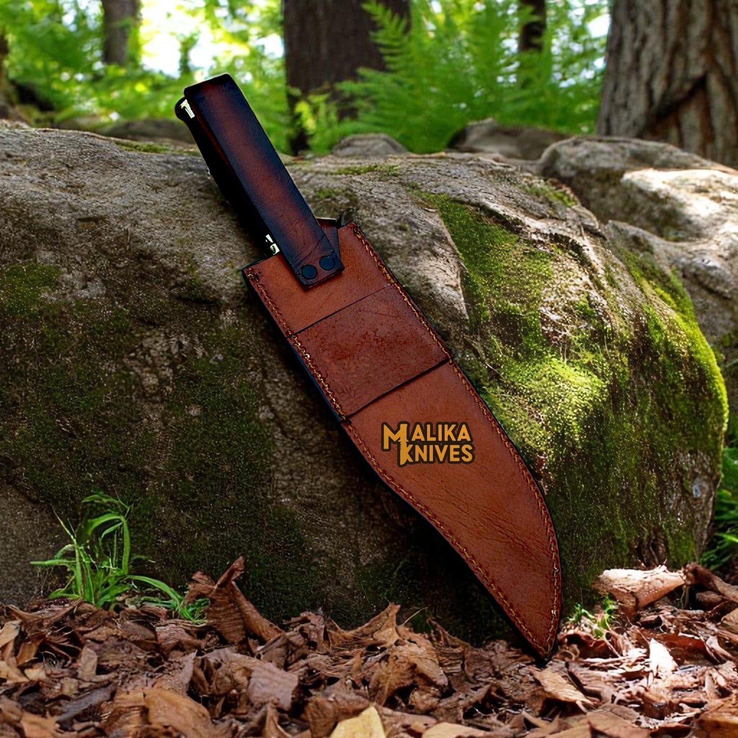MALIKA KNIVES simple Crocodile Dundee Knife Replica | D2 Steel Blade | Black Micarta Handle