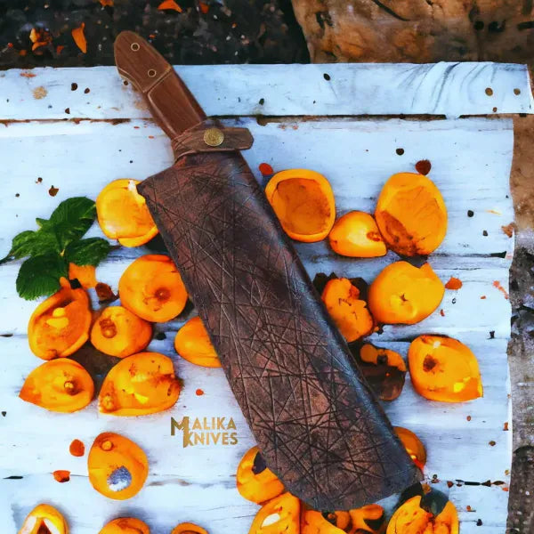 MALIKA KNIVES simple D2 Bowie Knife | Rosewood Handle | Bushcraft Tool.