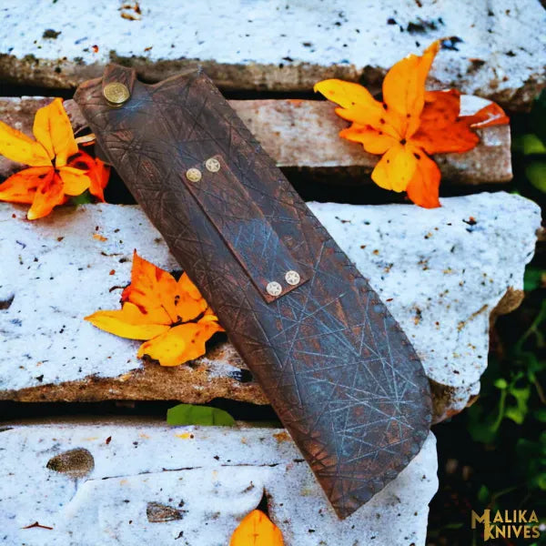 MALIKA KNIVES simple D2 Bowie Knife | Rosewood Handle | Bushcraft Tool.