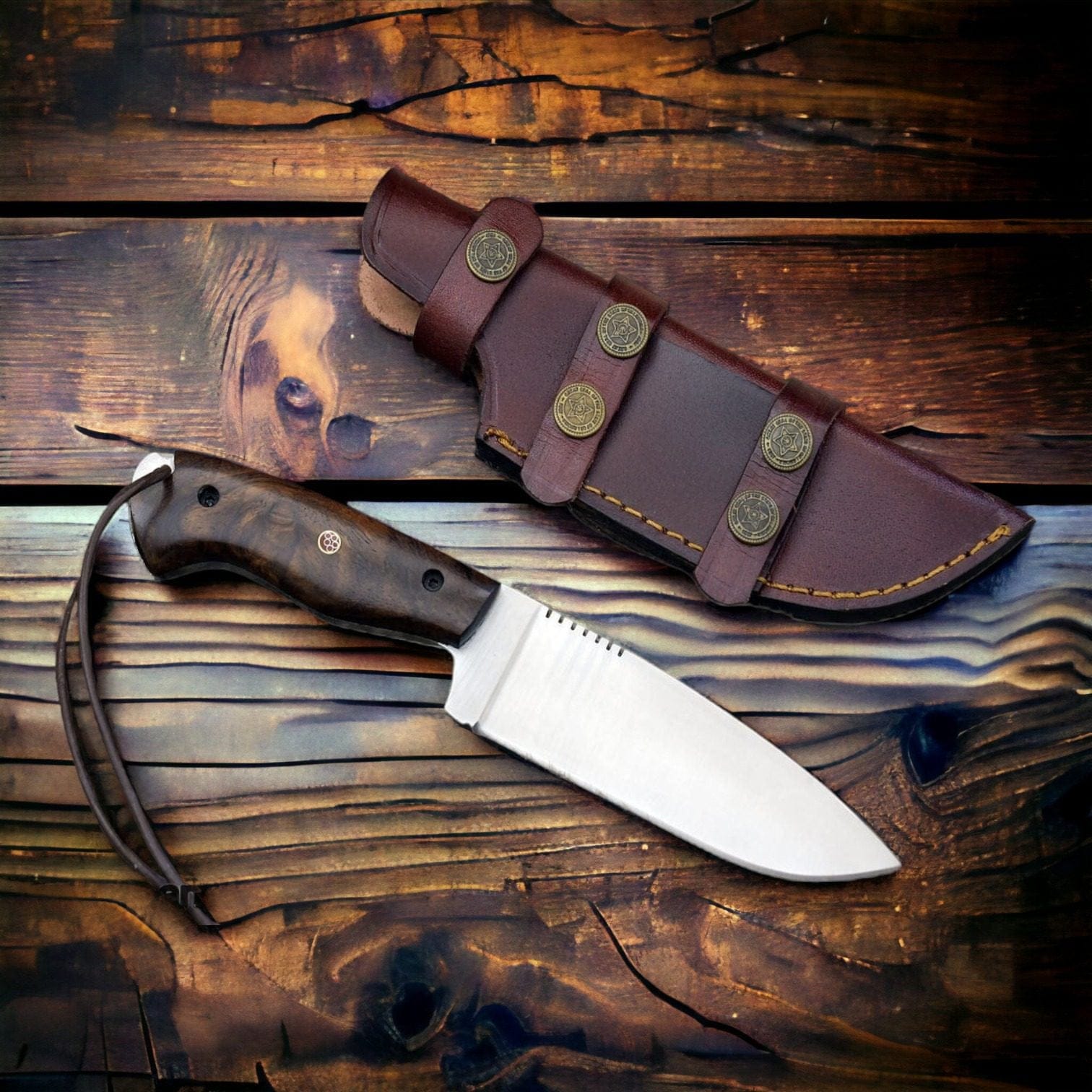 MALIKA KNIVES simple D2 Hunting Knife with Rosewood Handle Full Tang