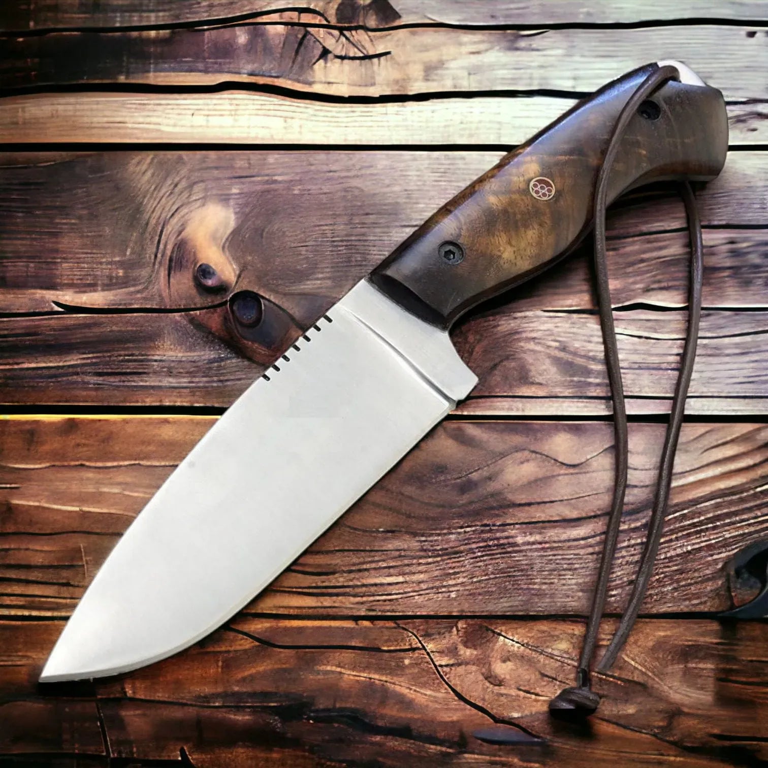 MALIKA KNIVES simple D2 Hunting Knife with Rosewood Handle Full Tang