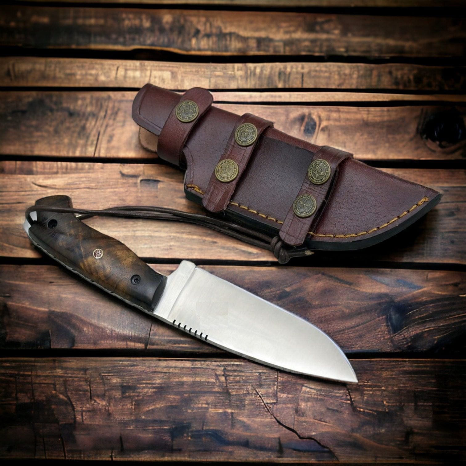 MALIKA KNIVES simple D2 Hunting Knife with Rosewood Handle Full Tang