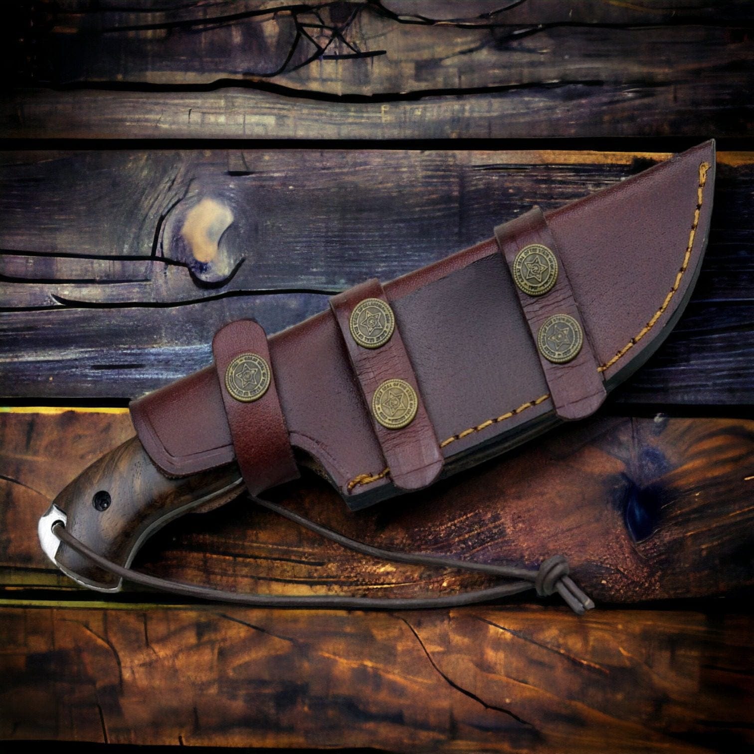 MALIKA KNIVES simple D2 Hunting Knife with Rosewood Handle Full Tang