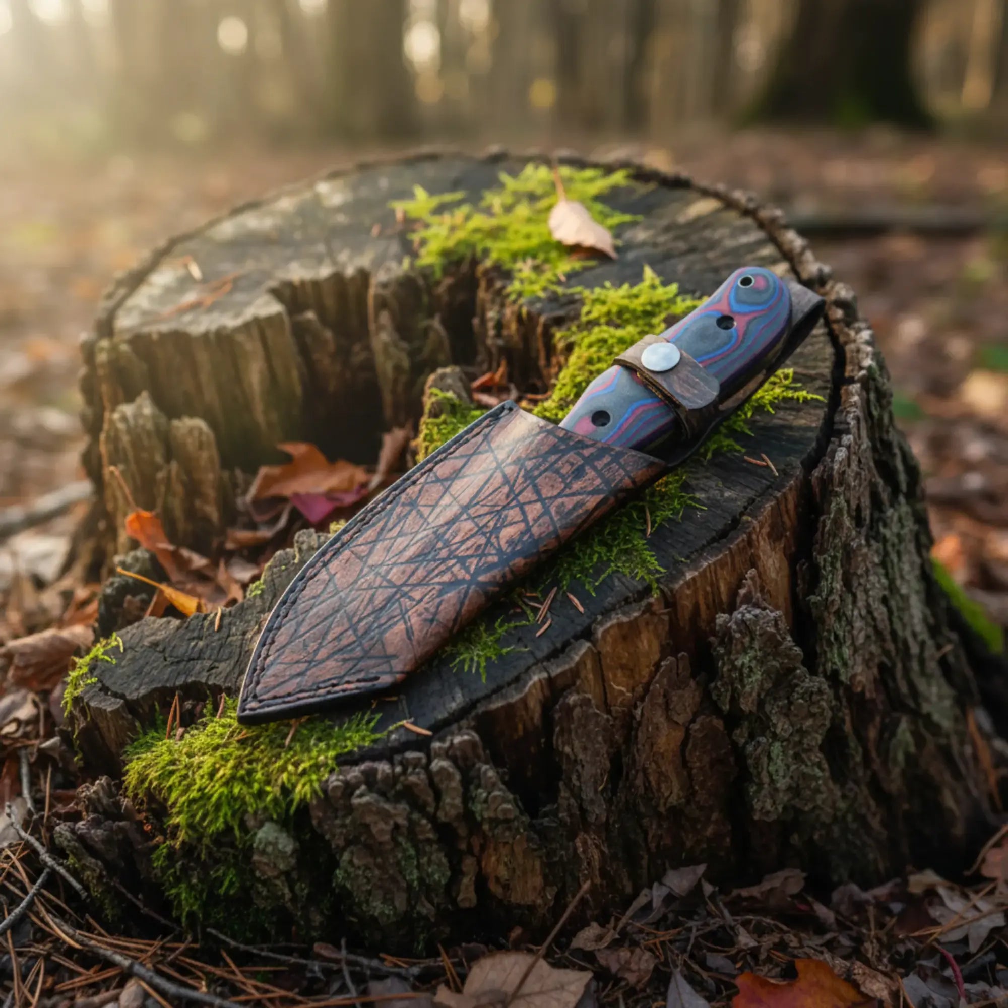 MALIKA KNIVES simple D2 Hunting Knife with Teeth Blade Micarta Handle
