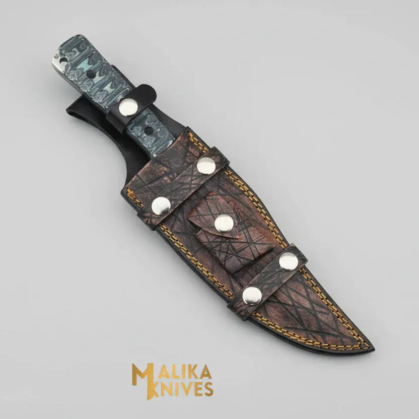 MALIKA KNIVES simple D2 Steel Clip Point Bowie Knife with G10 Grip