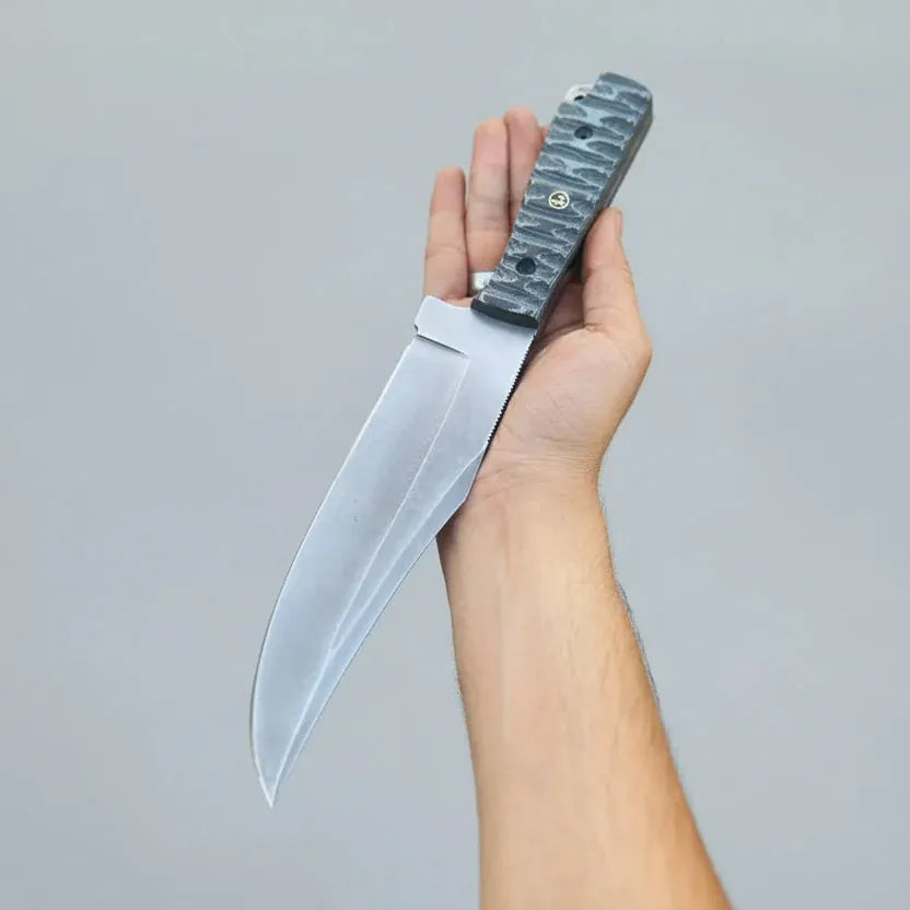 MALIKA KNIVES simple D2 Steel Clip Point Bowie Knife with G10 Grip
