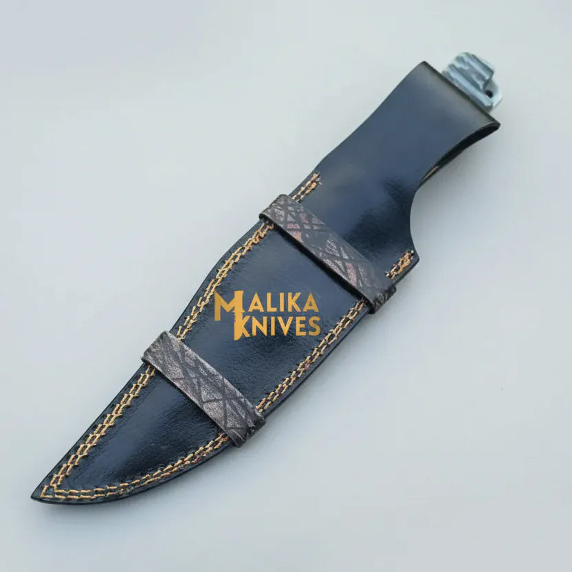 MALIKA KNIVES simple D2 Steel Clip Point Bowie Knife with G10 Grip