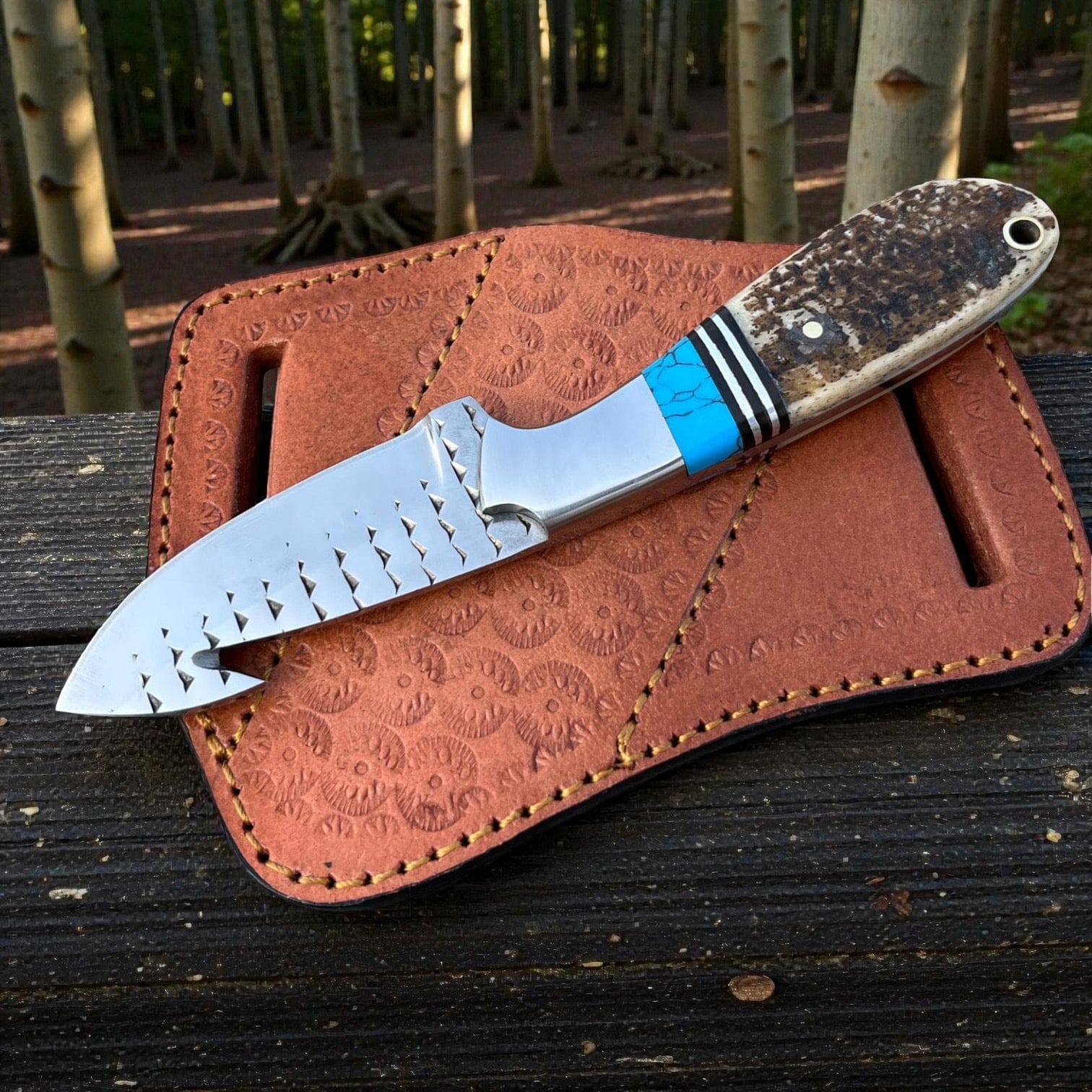 MALIKA KNIVES simple D2 Steel Cowboy Gut Hook Knife | 5mm Thick Blade | Pancake Sheath