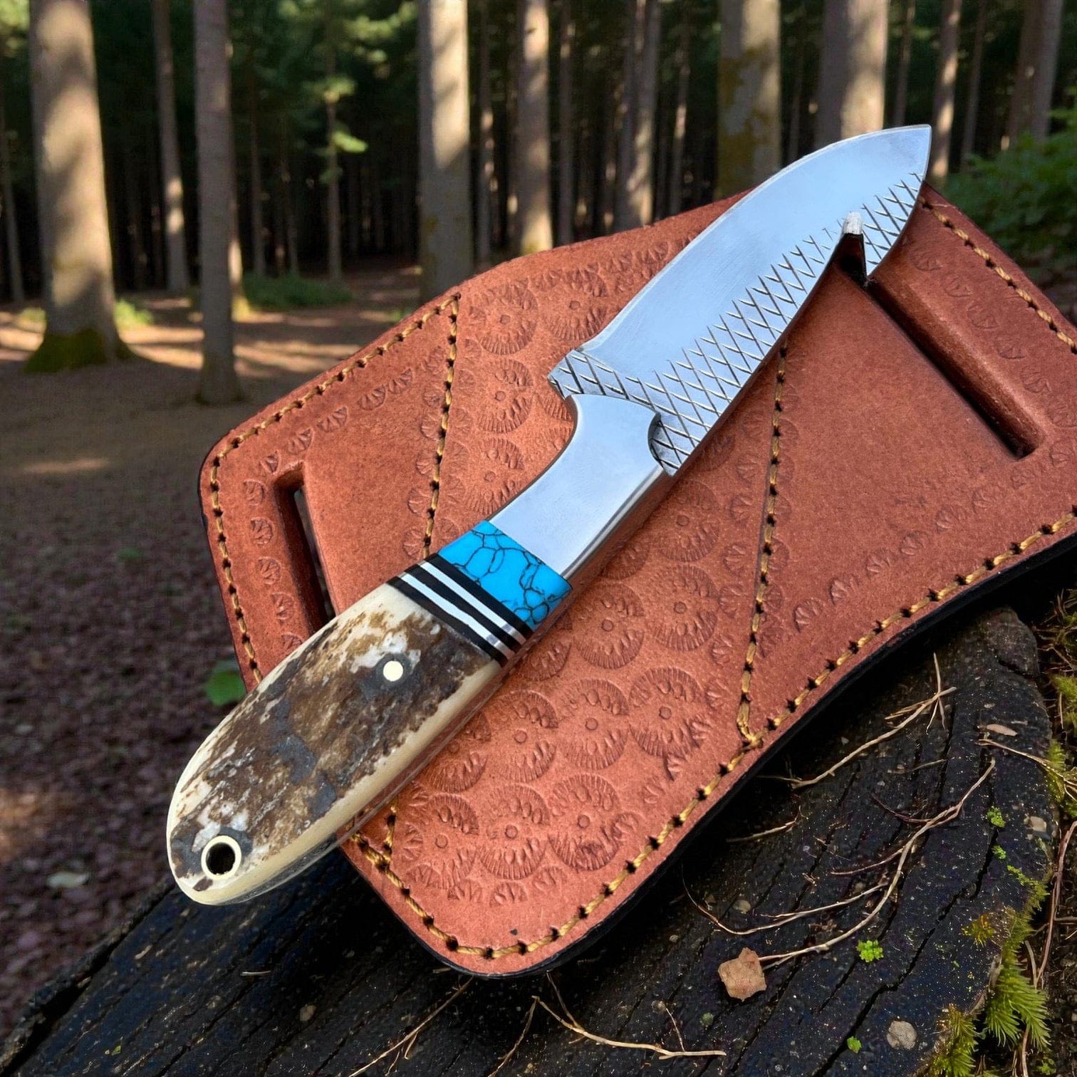 MALIKA KNIVES simple D2 Steel Cowboy Gut Hook Knife | 5mm Thick Blade | Pancake Sheath