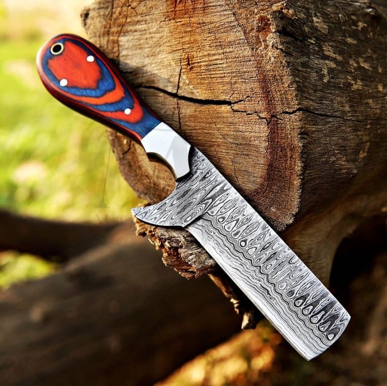 MALIKA KNIVES simple Damascus Bull Cutter Knife VG10 Cowboy Ranch Knife