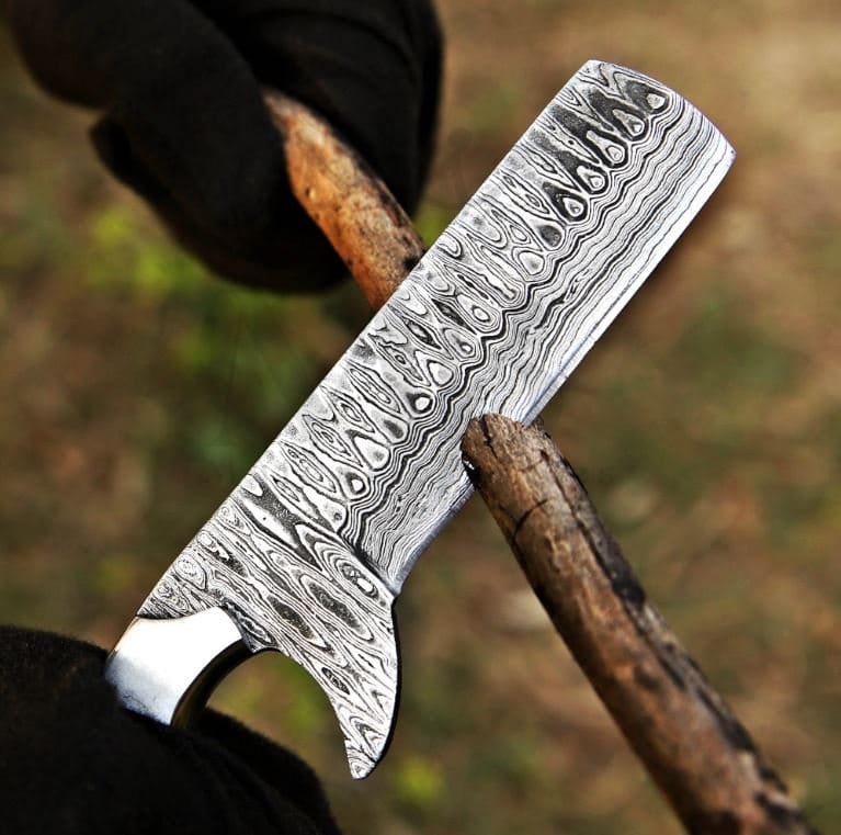 MALIKA KNIVES simple Damascus Bull Cutter Knife VG10 Cowboy Ranch Knife